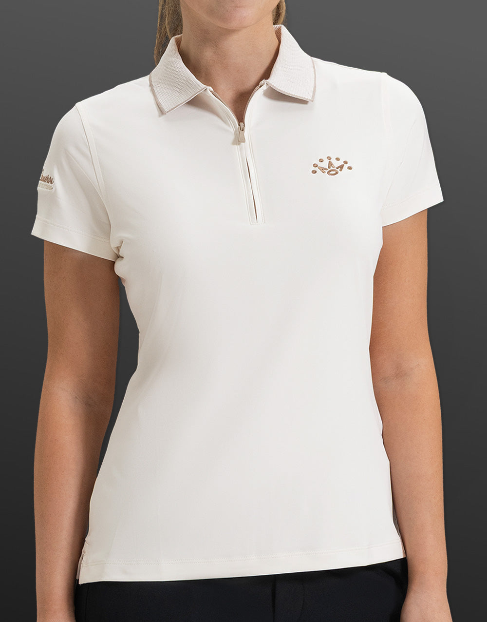 Women's 7 Point Crown Zip Neck Polo Shirt